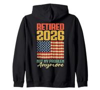 Bandera de Estados Unidos Retirada 2026 Not My Problem Anymore Sudadera con Capucha
