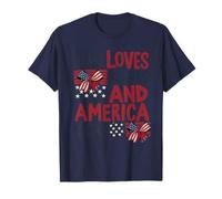 Bandera de Estados Unidos She Loves Jesus And America Too 4 de julio Camiseta