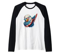 Bandera de Estados Unidos símbolo águila Bailando águila Bandera Americana Camiseta Manga Raglan