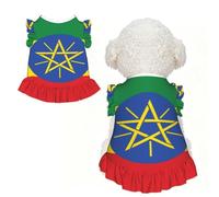 Bandera de Etiopía - Vestido de perro para mascotas, ropa para perros y cachorros, ropa para perros pequeños y gatos, ropa de verano para mascotas
