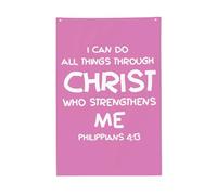 Bandera de exterior de 3x5 pies "Puedo hacer todas las cosas en Cristo que me fortalece" Filipenses 4:13 Crist
