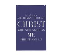 Bandera de exterior de 3x5 pies "Puedo hacer todas las cosas en Cristo que me fortalece" Filipenses 4:13 Crist