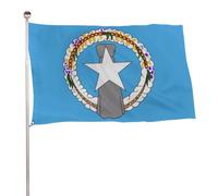 Bandera De Exterior Islas Marianas del Norte 1981-1985 Estandarte para | Decoración 3x5 FT Doble Cara Estandarte de Jardín Con Ojales Banderas De Césped para Patio Balcón