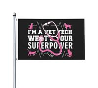 Bandera De Exterior Soy técnico veterinario. ¿Cuál es tu Estandarte para | Fiestas 3x5 FT Con Ojales Exterior Estandarte Lavable Banderas De Balcón para Pared Interior