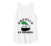 Bandera De Extremadura sobre Brazo Orgullo Extremeño Camiseta sin Mangas, Mujer, Blanco, S