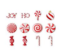 Bandera de fiesta 2D plana para árbol de Navidad con colgante de madera de caramelos, decoración llena de dulzura navideña, regalos de fiesta para niñas de 8 a 12 años (rojo, talla única)