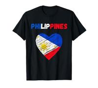 Bandera de Filipinas con diseño de corazón de Filipinas Camiseta