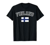 Bandera de Finlandia, diseño Retro Envejecido Vintage Camiseta