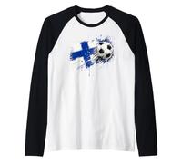 Bandera de Finlandia Orgullo Finlandés Niños Camiseta Manga Raglan