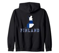 Bandera de Finlandia Patriótica Nórdica Hombres Mujeres Niños Finlandia Sudadera con Capucha