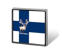 Bandera de Finlandia Reno finlandés Broche cuadrado esmaltado Pin Insignias de botón Decoración Sombrero Ropa Bolso Accesorios Regalo Manualidades