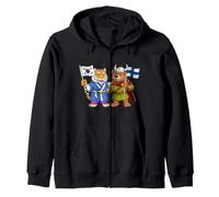 Bandera de Finlandia y Corea del Sur finlandés-Coreanas Sudadera con Capucha