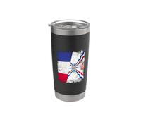Bandera de Francia Asiria, diseño del orgullo asirio Vaso térmico de acero inoxidable de doble pared