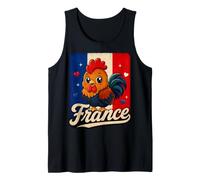 Bandera de Francia Gallo Galo Kawaii Camiseta sin Mangas