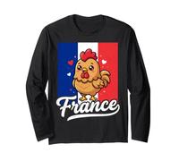 Bandera de Francia Gallo Galo Kawaii Manga Larga