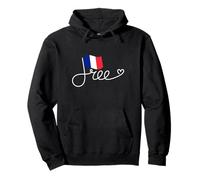 Bandera de Francia Libre - Libertad Francesa Palabra Arte Sudadera con Capucha