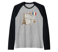 Bandera de Francia Vintage Bastille Day 2019 Paris 1789 Francia Camiseta Manga Raglan