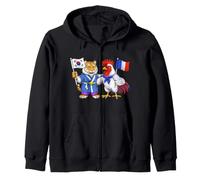 Bandera de Francia y Corea del Sur Raíces Franco-Coreanas Sudadera con Capucha