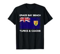 Bandera de Grace Bay Beach Turks and Caicos Envejecida Camiseta
