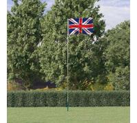 Bandera de Gran Bretaña con mástil telescópico de aluminio de 5,5 m, con casquillo de suelo, para jardín y eventos, incluye bandera británica de 90 x 150 cm