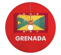 Bandera de Granada divertida falda para árbol de Navidad, color rojo, 36 pulgadas, decoración divertida para la familia, vacaciones de Navidad