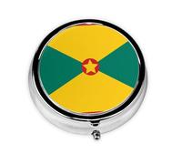 Bandera de Granada. Este pequeño pastillero redondo es un organizador portátil de medicamentos de viaje con tres compartimentos para almacenar medicamentos diarios.