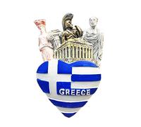 Bandera de Grecia en forma de corazón 3D imán de refrigerador de viaje etiqueta engomada recuerdos hogar y cocina decoración imán de refrigerador de China