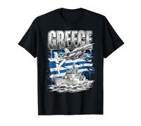 Bandera de Grecia Militar Veterano avión de Combate y Buque Camiseta