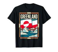 Bandera de Groenlandia Icebergs Ártico Paisaje Vintage Art Camiseta
