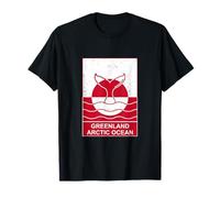 Bandera de Groenlandia Océano Ártico Ballena Col Camiseta