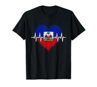 Bandera de Haití Heartbeat Haití Día de la Independencia Orgullo Camiseta