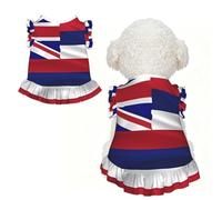 Bandera de Hawaii American Pet Dog Dress Ropa para Perro Chica Cachorro Camisa Yorkie Ropa Linda Ropa para Mascotas para Perros Pequeños y Gatos Ropa de Verano para Mas