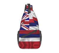 Bandera de Hawaii American Winter Snowman Sling Bag, Mochila de Hombro Paquete de Pecho Causal Crossbody Daypack para Mujeres Hombres Senderismo Viajes