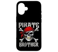 Bandera de Hermano Pirata Jolly Roger y Huesos Cruzados de Calavera para Halloween Carcasa para iPhone 16