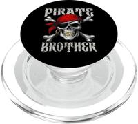 Bandera de Hermano Pirata Jolly Roger y Huesos Cruzados de Calavera para Halloween PopSockets PopGrip para MagSafe