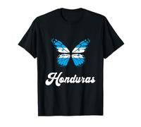 Bandera de Honduras Orgullosa Mariposa Centroamérica Raíces de Camiseta