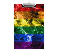 Bandera de humo Lgbt Bandera del Orgullo Tamaño A4 Portapapeles Divertido Estético Trabajo Estudiar Carta Tablero de clip estándar 12.5 × 8.5 en Tablero duro para la escuela Aula Niños Escritura Dib