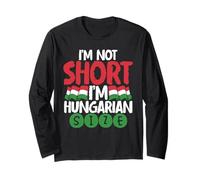 Bandera de Hungría Magyar con Texto en inglés I'm Not Short I'm Hungarian Manga Larga
