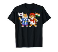 Bandera de India y Corea del Sur Raíces Indio-Coreanas Camiseta