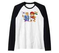Bandera de India y Corea del Sur Raíces Indio-Coreanas Camiseta Manga Raglan