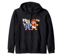 Bandera de India y Corea del Sur Raíces Indio-Coreanas Sudadera con Capucha