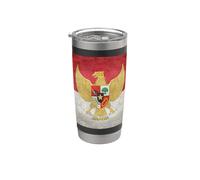 Bandera de Indonesia en estilo grungy Vaso térmico de acero inoxidable de doble pared
