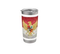 Bandera de Indonesia en estilo grungy Vaso térmico de acero inoxidable de doble pared