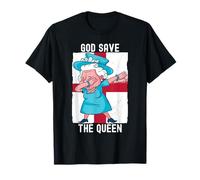 Bandera de Inglaterra de Isabel para niños con texto en inglés "God Save The Queen II" Camiseta