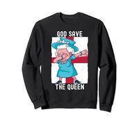 Bandera de Inglaterra de Isabel para niños con texto en inglés "God Save The Queen II" Sudadera