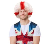 Bandera de Inglaterra Peluca Afro Inglés Euros Disfraz Novedad George Cruzado La