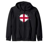 Bandera de Inglaterra Spray Pintura Estilo Salpicadura Sudadera con Capucha