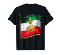 Bandera de Irán con corona de Pahlavi, sol y león Camiseta