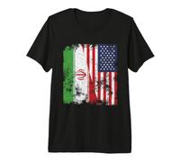 Bandera de Irán, Estados Unidos, Envejecida, Mitad Americana Camiseta Premium