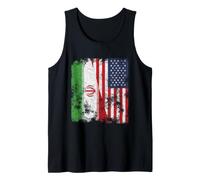 Bandera de Irán, Estados Unidos, Envejecida, Mitad Americana Camiseta sin Mangas